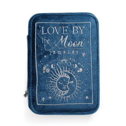 LOVE BY THE MOON 天鵝絨刺繡首飾盒 深藍