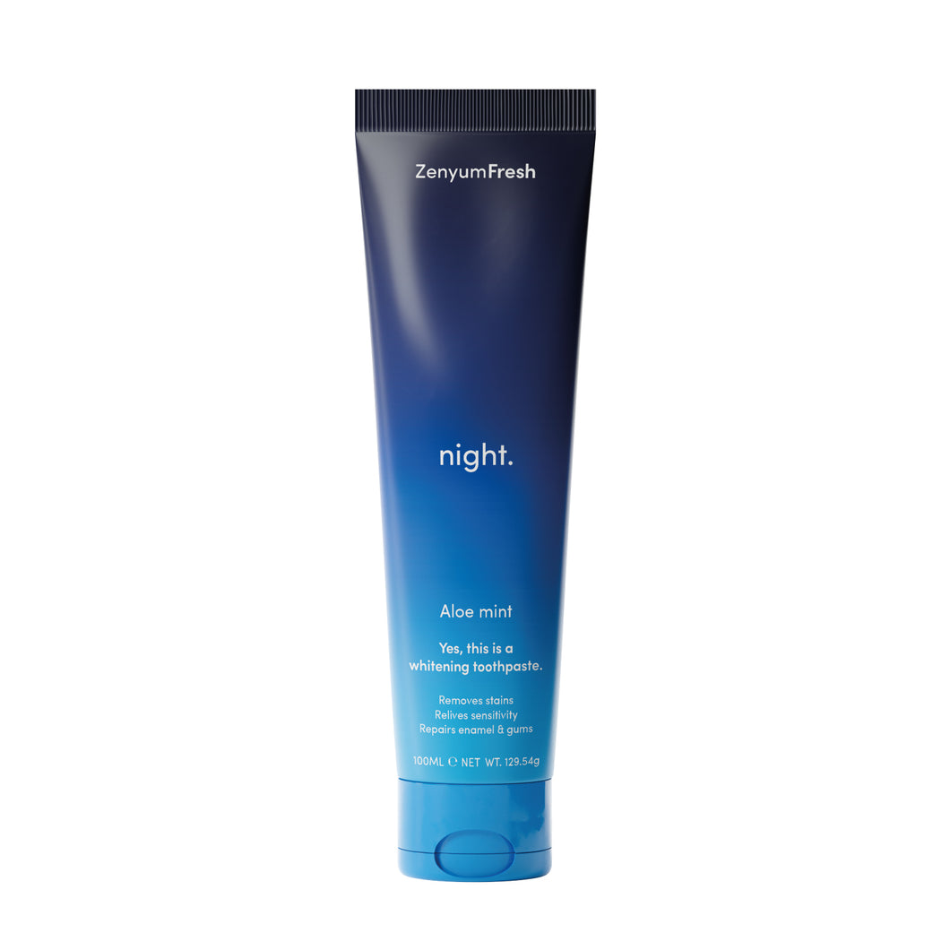 Zenyum Fresh™ Night! 夜間修復 護齦蘆薈活性碳牙膏 - 100ml-天然亮白牙齒清新口氣